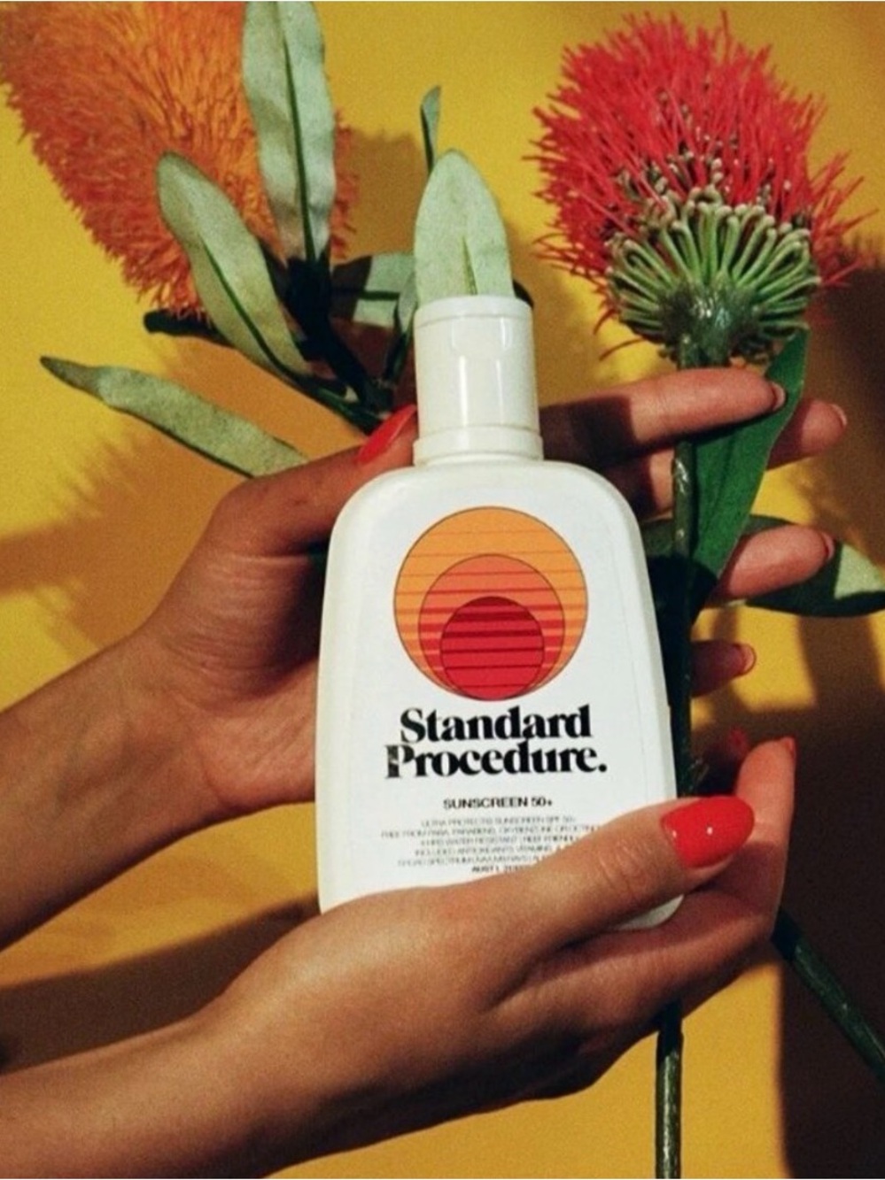 NWT Standard Procedure SPF 50+ Sunscreen - White Bottle with Orange Logo 8.5 Oz